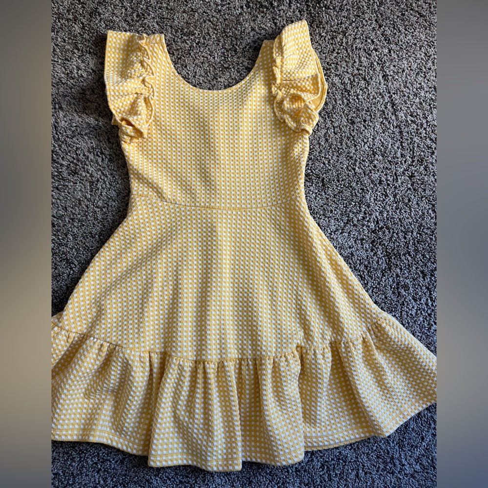 Janie and Jack Yellow Gingham Ruffle Dress